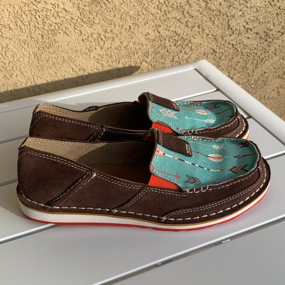 Ariat brown suede and canvas shoes Southwest size 7.5B